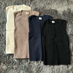 (4) abercrombie & fitch ottoman crew tank tops